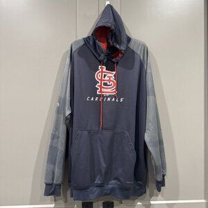 St Louis Cardinals Majestic Therma Base Hoodie Sweatshirt MLB 2XLT Big And Tall